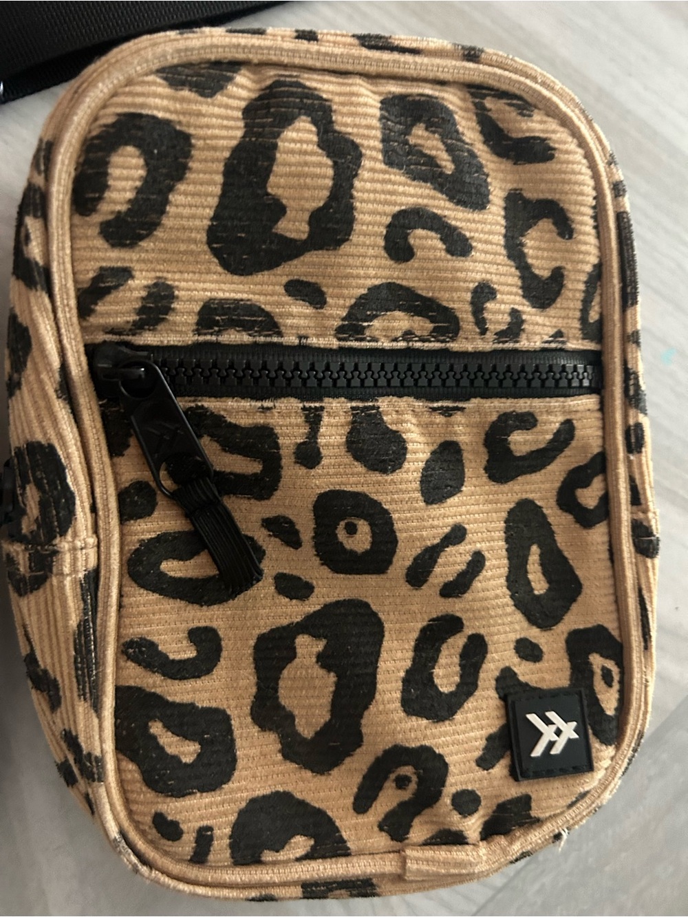 White Brixley and Leopard Thread Crossbody Bags with Black Zipper - Picture 8 of 8